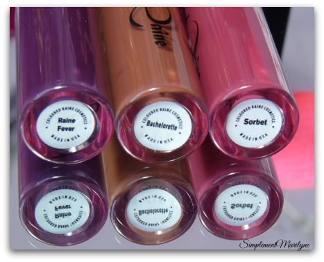 Rouge à lèvres liquide colouredraine coloured raine bachelorette sorbet raine fever swatches revue swatch ral simplement marilyne 