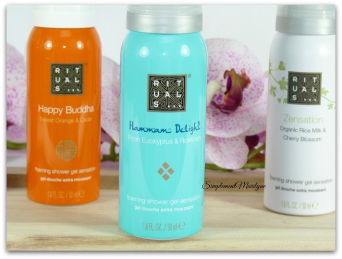 Yogi flow Happy buddha Zensation Hammam delight Rotuals mousse de douche gel produit corps simplement marilyne