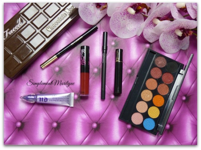 Simplement Marilyne urban decay too faced chocolate bar burgundy etam sunset sleek msc monday shadow challenge maquille rouge palette