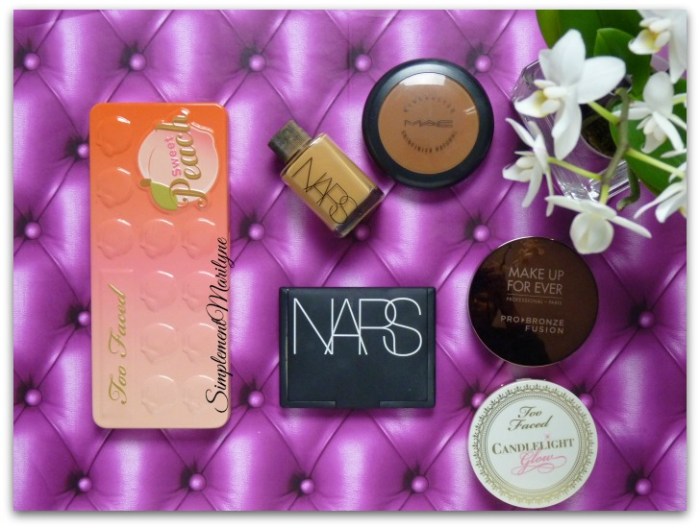 sweet peach nars mac too faced candelight glow make up for ever sheer glow
