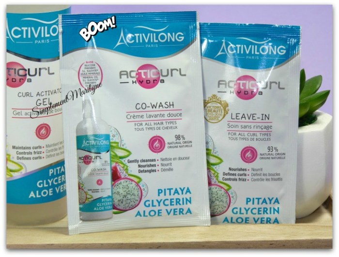 activilong acticurl hydra shampooing spray gel co-wash leave-in simplement marilyne  pitaya glycerine aloe vera