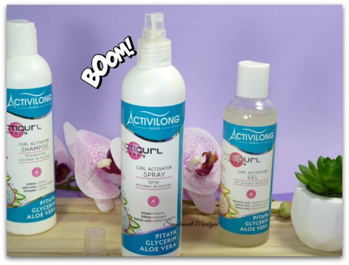 activilong acticurl hydra shampooing spray gel co-wash leave-in simplement marilyne  pitaya glycerine aloe vera