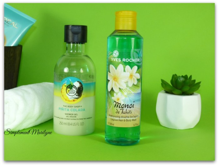 Favoris summer edition The-body shop Yves rocher monoï pinita colada simplement marilyne