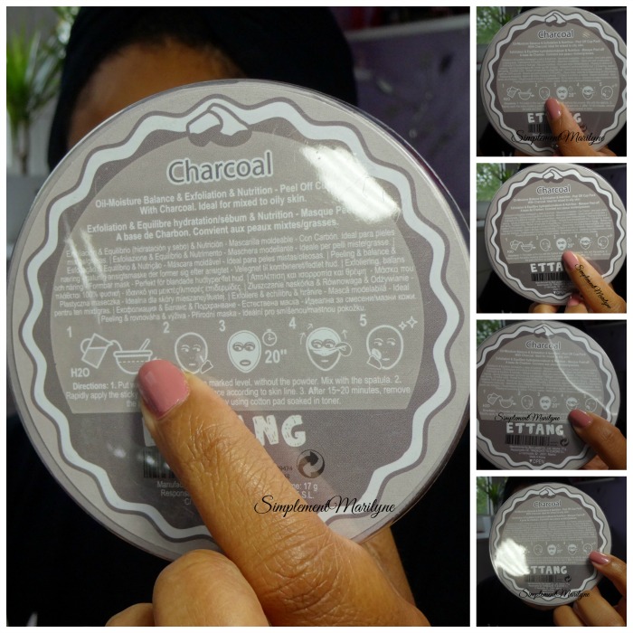 Masque modelant Ettang charcoal charbon visage skincare peau mixte grasse soin peau neuve simplement marilyne