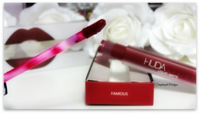 embout mousse famous huda beauty liquid matte rouge à lèvres matte simplement marilyne