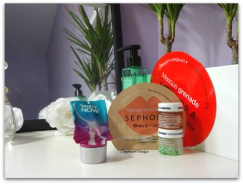  Produits finis soins l'Oréal Huile Extraordinaire Nutrition Suprême Huile Démaquillante Sephora Masque microbulle Sephora Peter Thomas Roth Masque tissu Sephora simplement marilyne