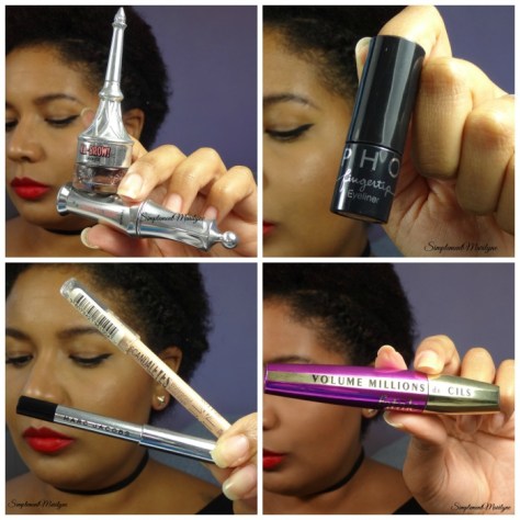 ka brow benefit fingertip sephora marc jacons scandeleyes volume millions de cils fatale l o real rimmel lèvres rouge riri woo mac simplement marilyne