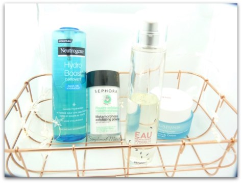 hydro-boost-neutrogena-sephora-poudre-exfoliante-eau-sensuelle-kenzoki-clarins-creme-desalterante-simplement-marilyne