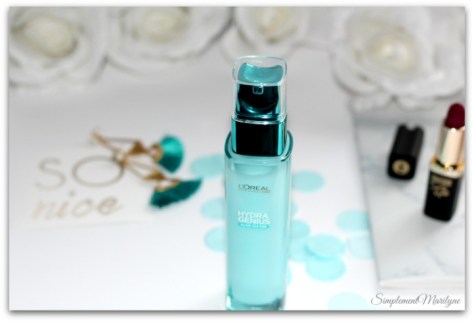 soin liquide hydra genius l'oreal paris aloe water hydratation peaux seches et sensibles sérum simplement marilyne
