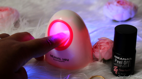 Lampe Meanail mini rose LED vernis peel off manucure semi permanente Rose pastel