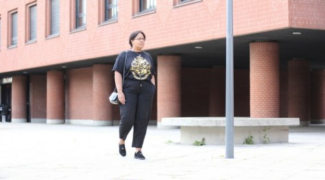 gold'n'black look féminin, mode grande taille