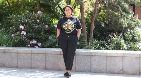gold'n'black look féminin, mode grande taille