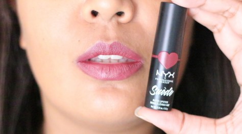 swatch nyx suede matte lipstick Girl,Bye