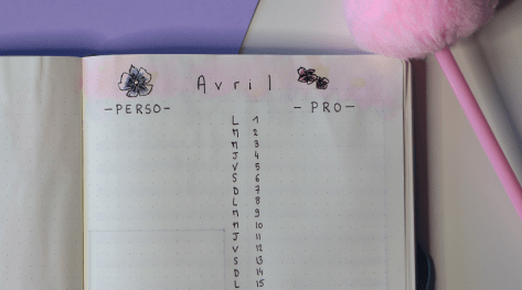 Monthly log avril 2019 pastel bullet journal