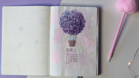 Plan with me Avril 2019 dans mon bullet journal page de couverture pastel Plan with me avril dans mon bullet journal